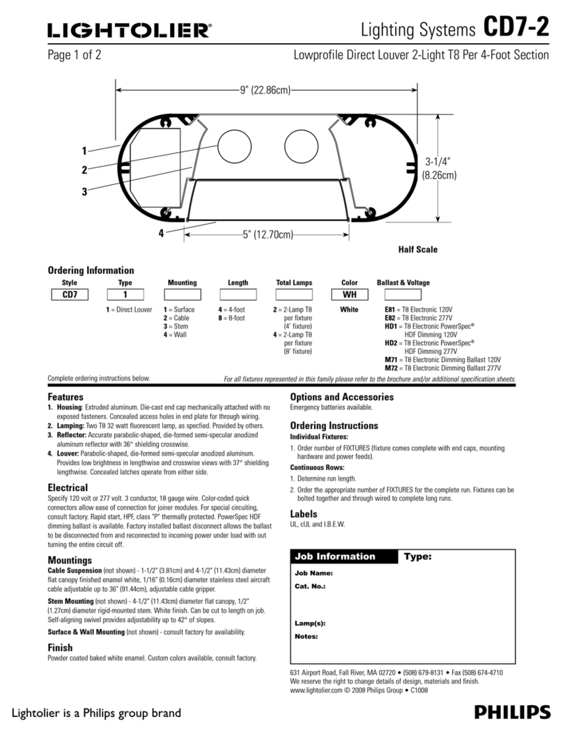 Lightolier Lighting Systems CD7-2 Specification sheet