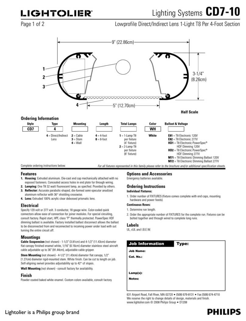Lightolier Lighting Systems CD7-10 User manual