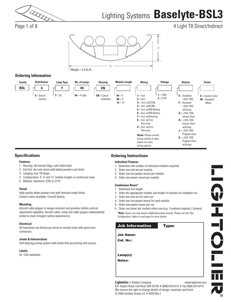 Lightolier Lighting Systems Baselyte-BSL3 User manual Lightolier Lighting Systems Baselyte-BSL3 User manual