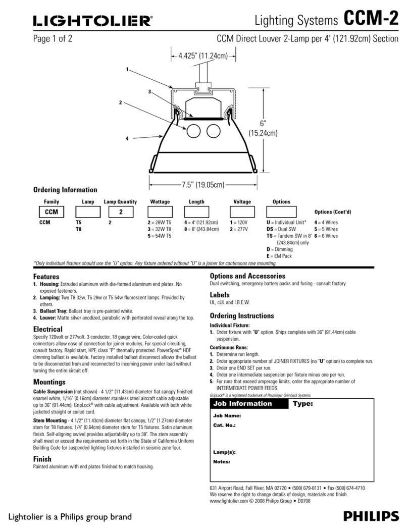 Lightolier CCM-2 User manual