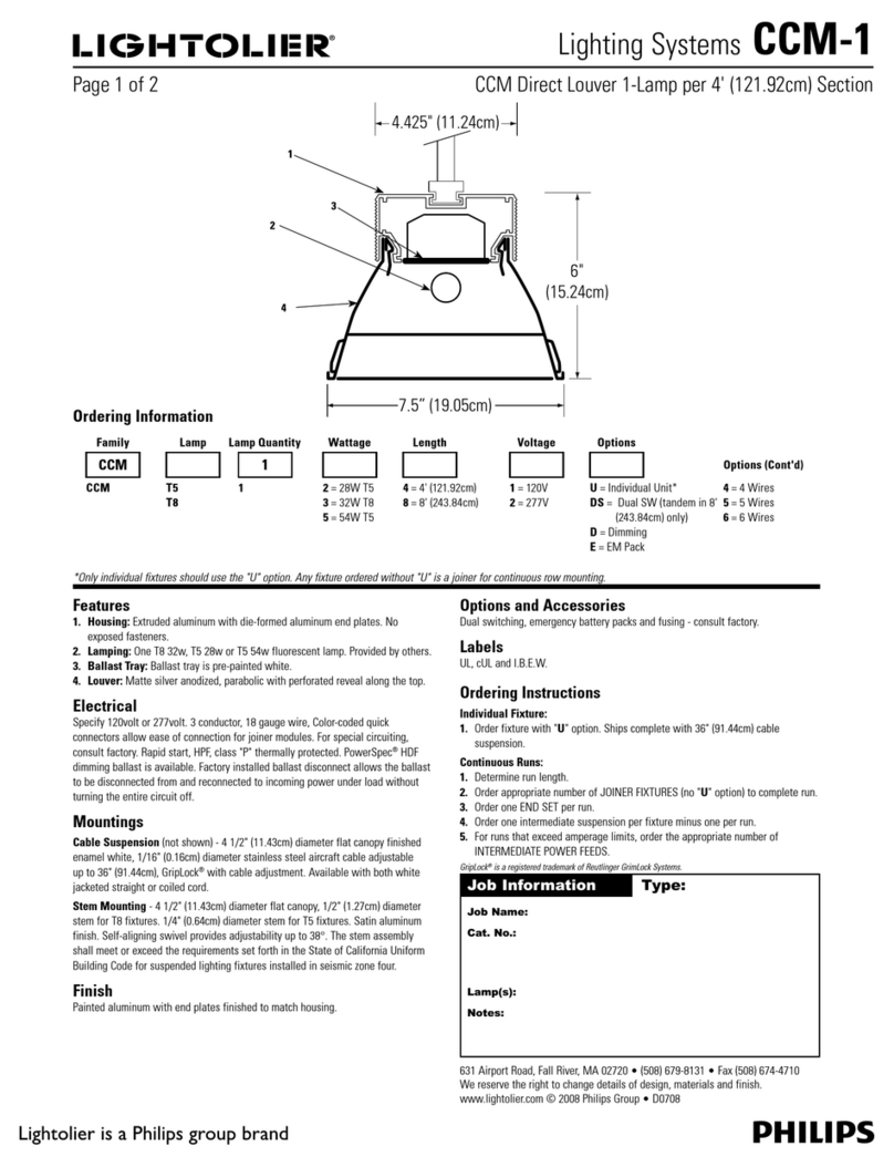 Lightolier CCM-1 User manual