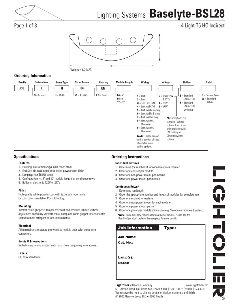 Lightolier Baselyte-BSL28 User manual