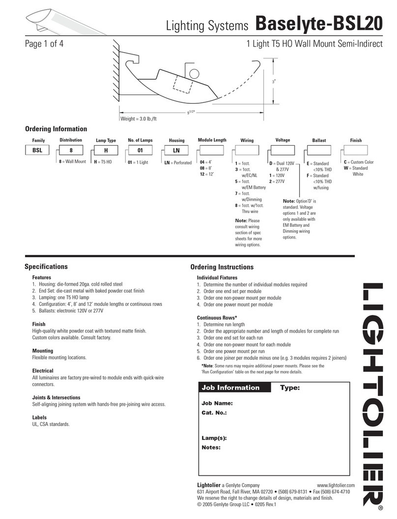 Lightolier Baselyte-BSL20 datasheet