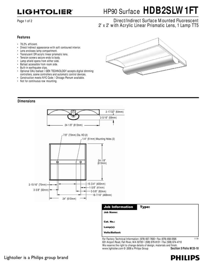 Lightolier HP90 Surface HDB2GLR1FT User manual Lightolier HP90 Surface HDB2GLR1FT User manual