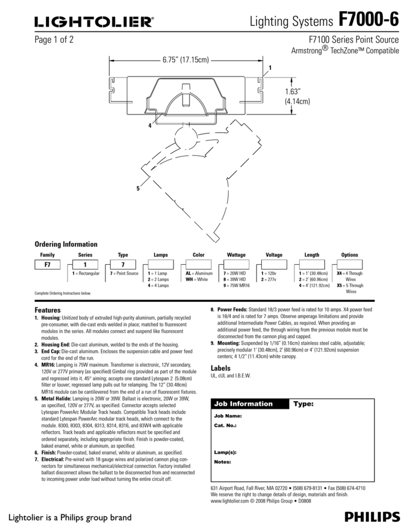 Lightolier F7000-6Lighting Systems F7000-6 User manual
