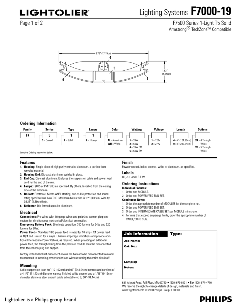 Lightolier F7000-19 User manual