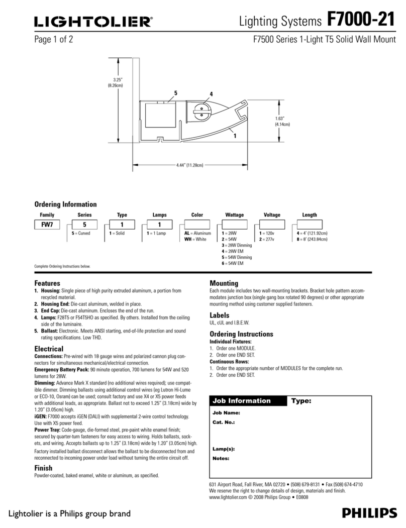 Lightolier F7000-21 Specification sheet