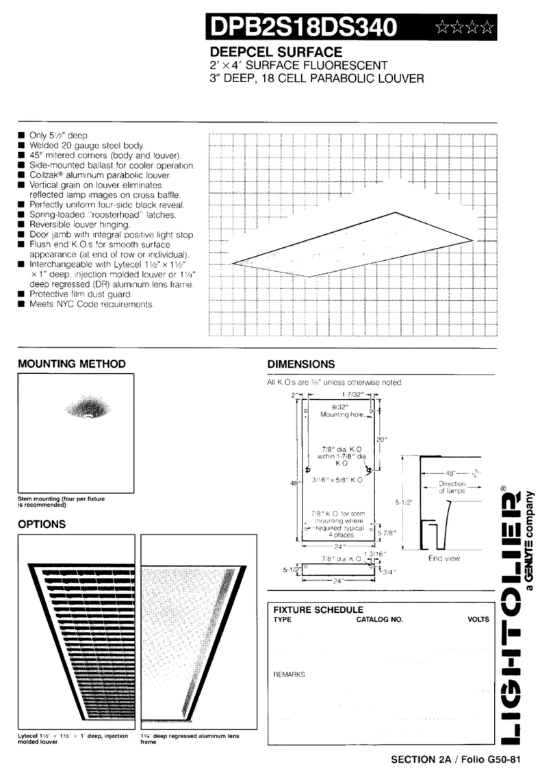Lightolier DPB2S18DS340 User manual