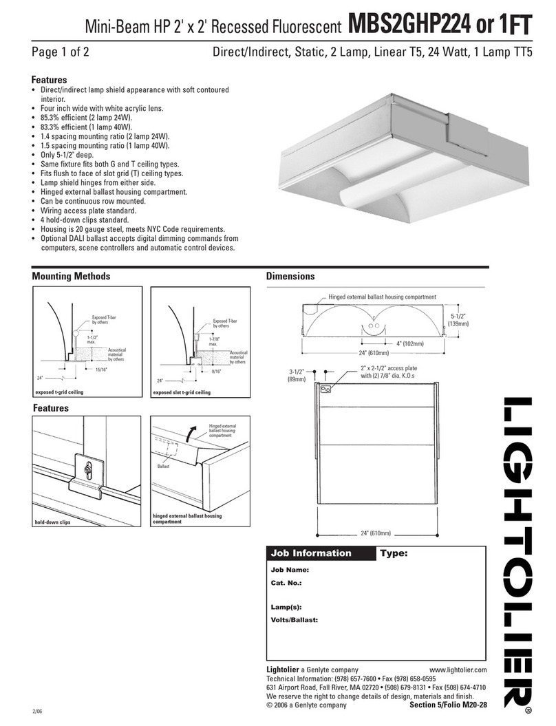Lightolier MBS2GHP1FT User manual