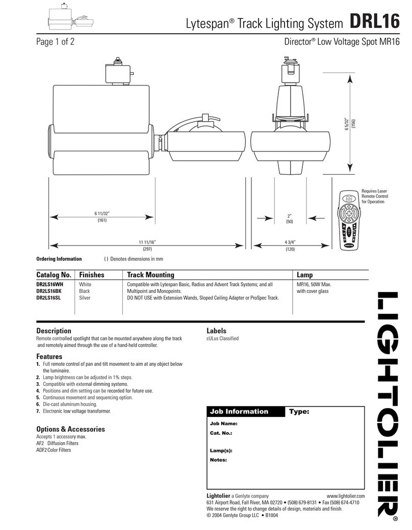 Lightolier Lytespan Track Lighting System DRL16 User manual