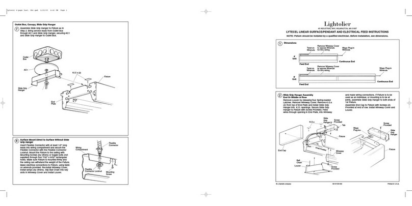 Lightolier Lytecel Linear Surface/Pendant And Electrical... User manual Lightolier Lytecel Linear Surface/Pendant And Electrical... User manual