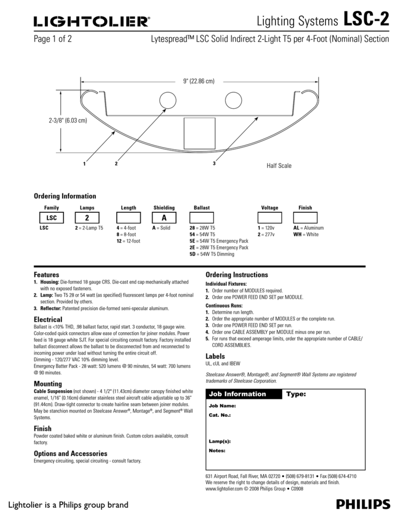 Lightolier LSC-2 User manual