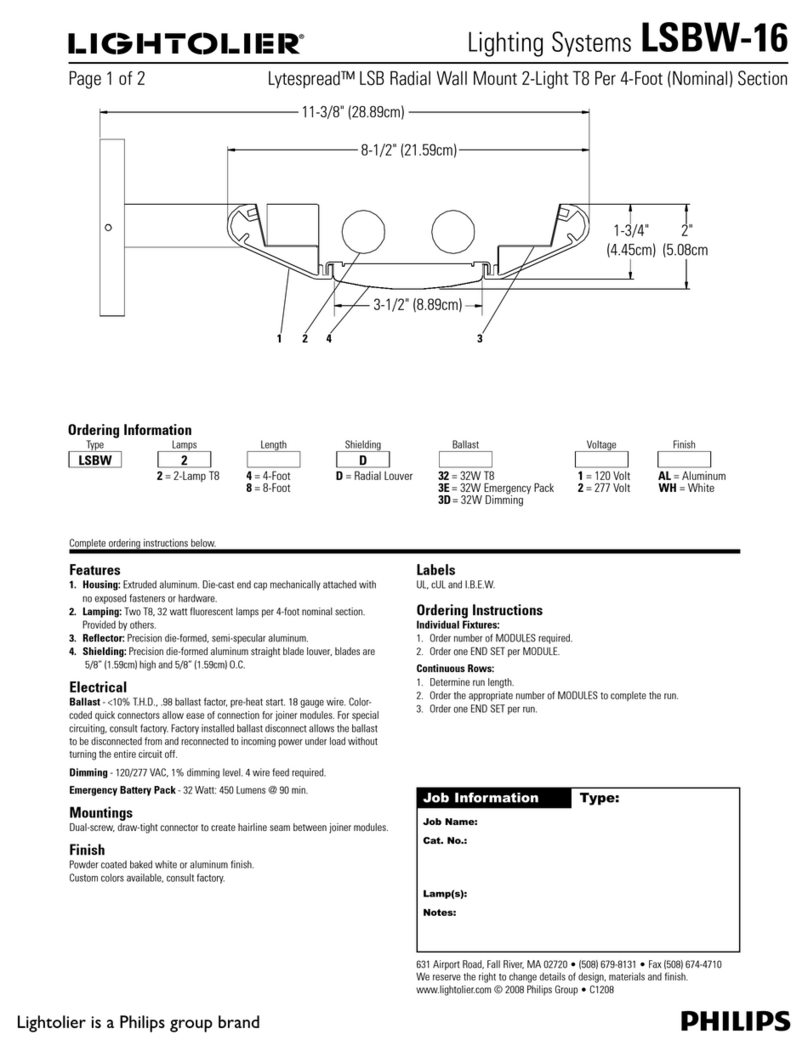 Lightolier LSBW-16 User manual