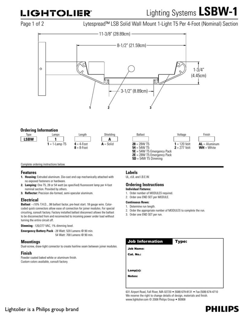 Lightolier LSBW-1 Specification sheet Lightolier LSBW-1 Specification sheet
