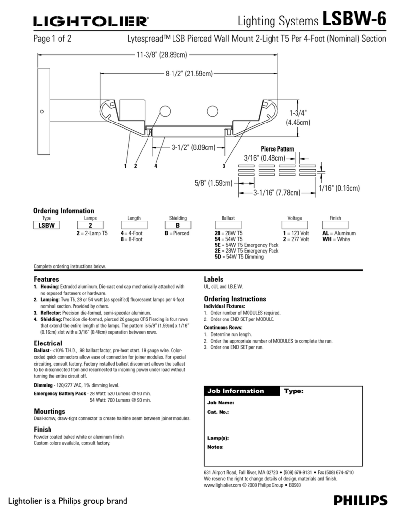 Lightolier LSBW-6 User manual