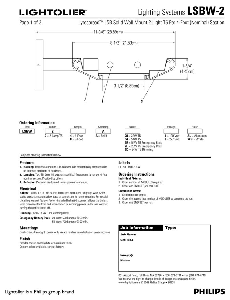 Lightolier LSBW-2 User manual