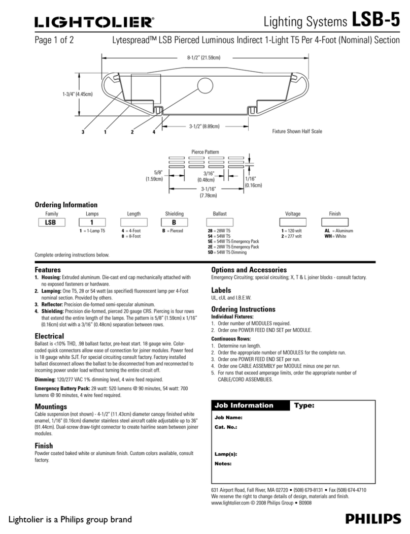 Lightolier LSB-5 User manual Lightolier LSB-5 User manual