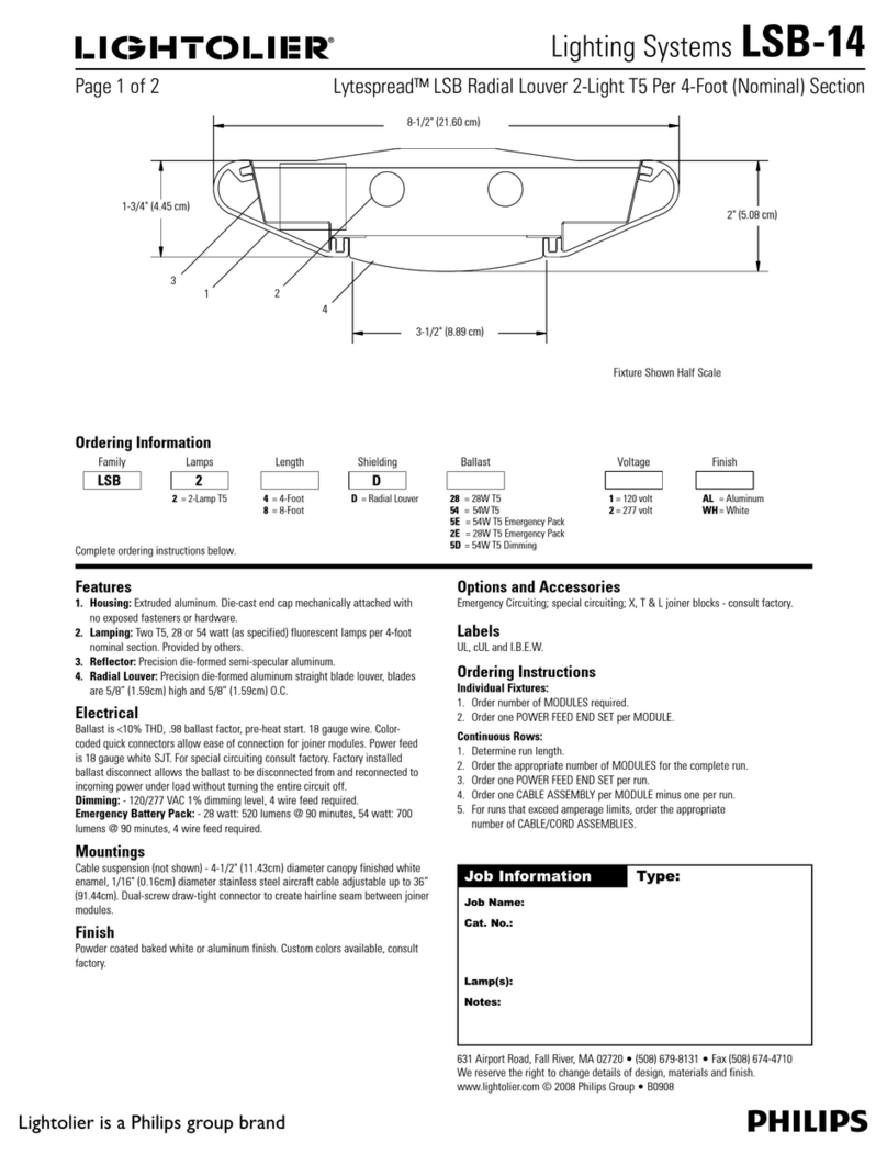 Lightolier LSB-14 Specification sheet