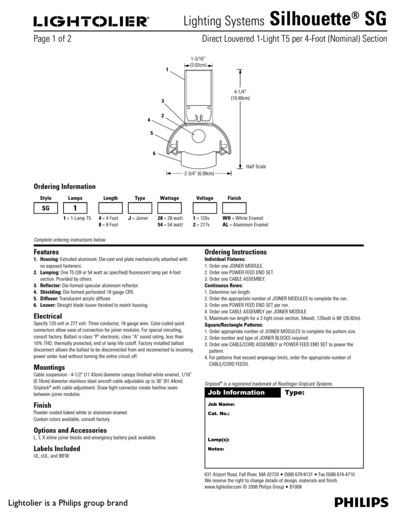 Lightolier Silhouette SG User manual
