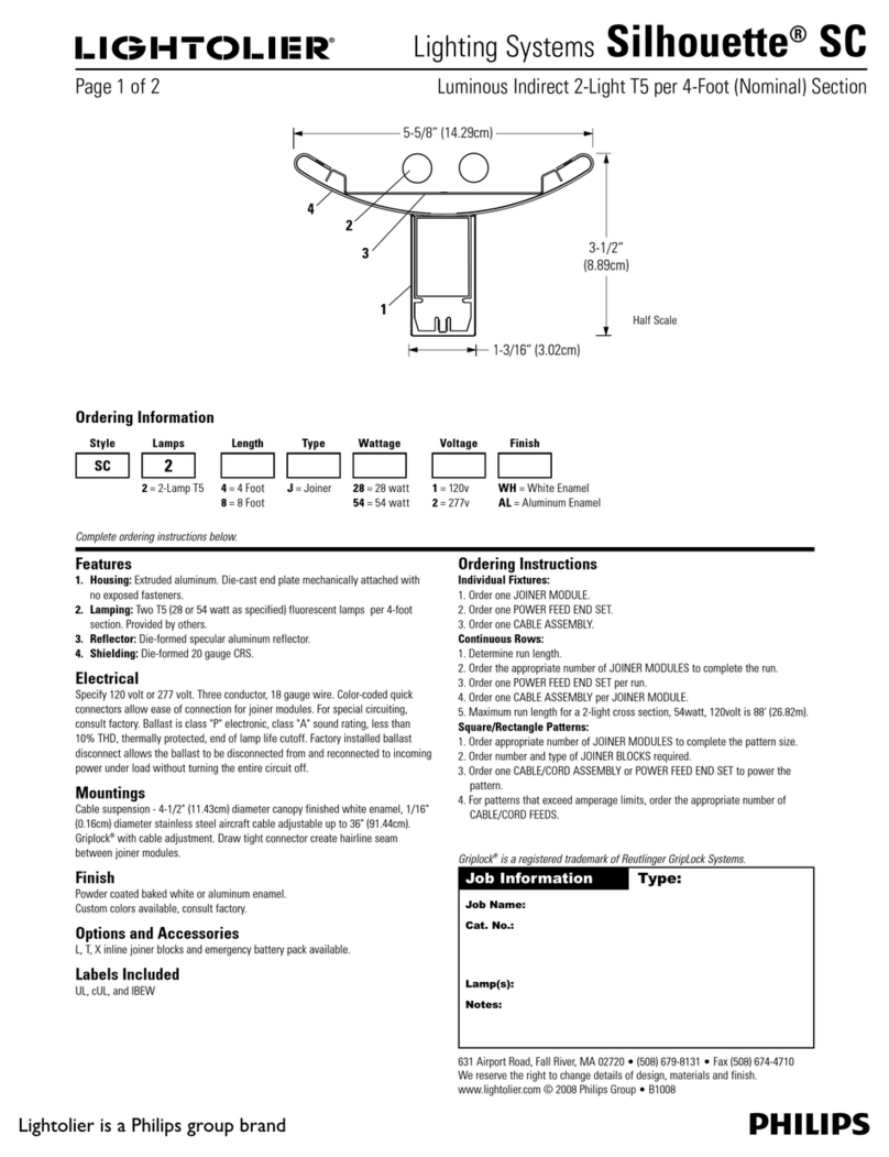 Lightolier Silhouette SC User manual