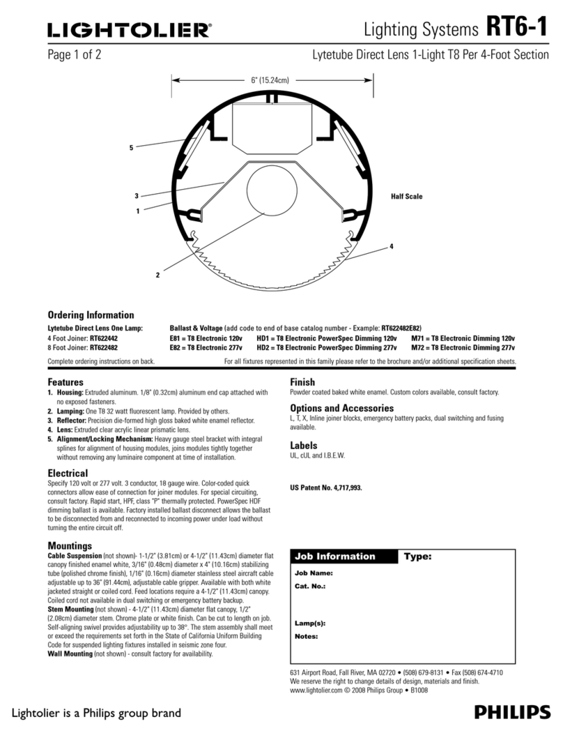 Lightolier RT6-1 User manual