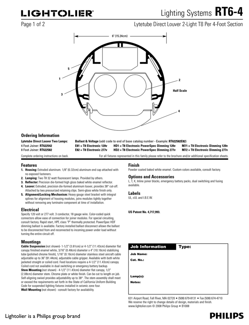 Lightolier RT6-4 Specifications