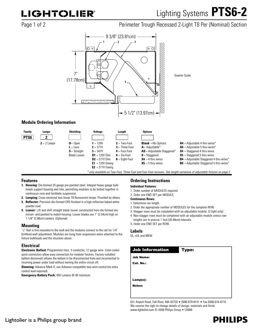 Lightolier PTS6-2 User manual