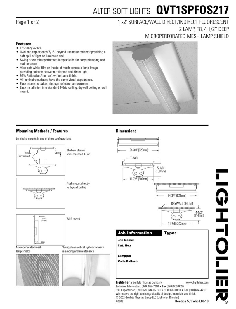 Lightolier QVT1SPFOS217 User manual