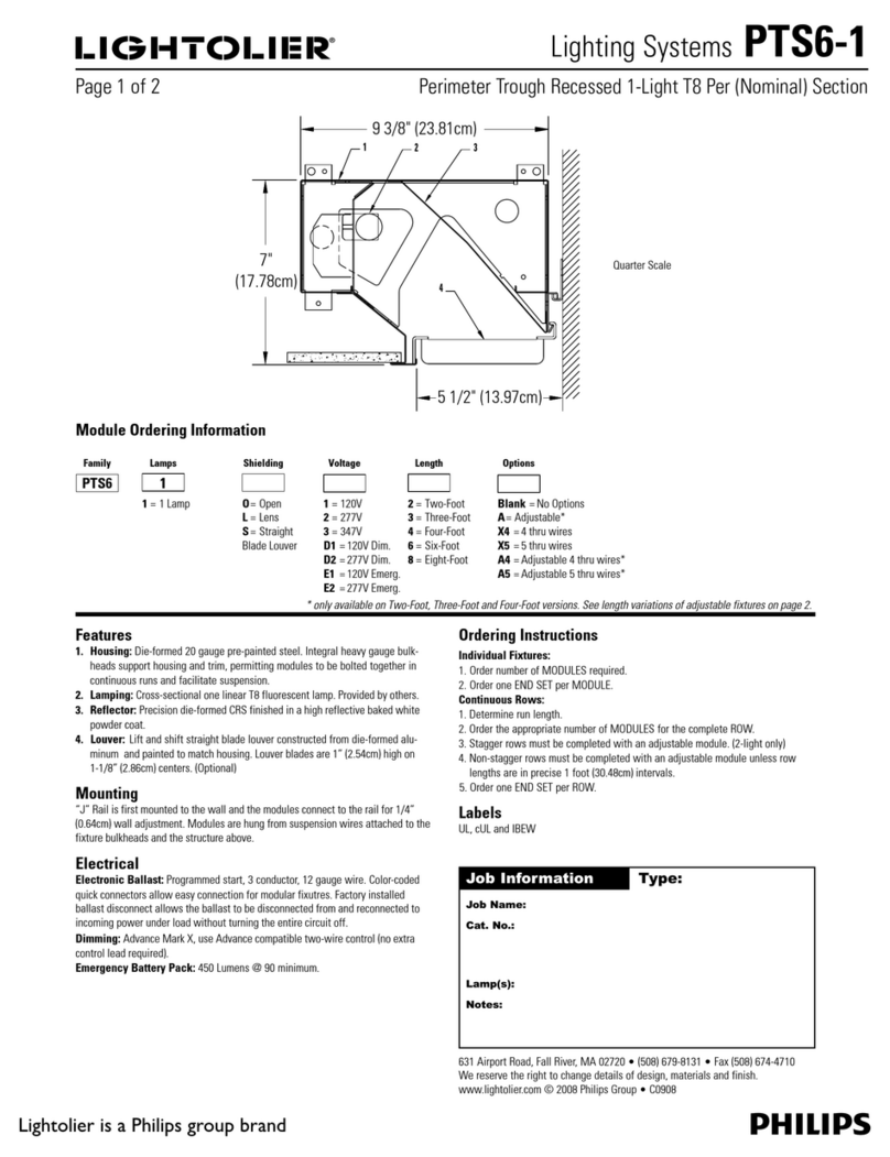 Lightolier PTS6-1 User manual