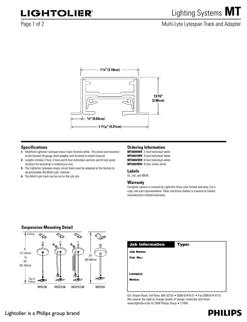 Lightolier MT User manual