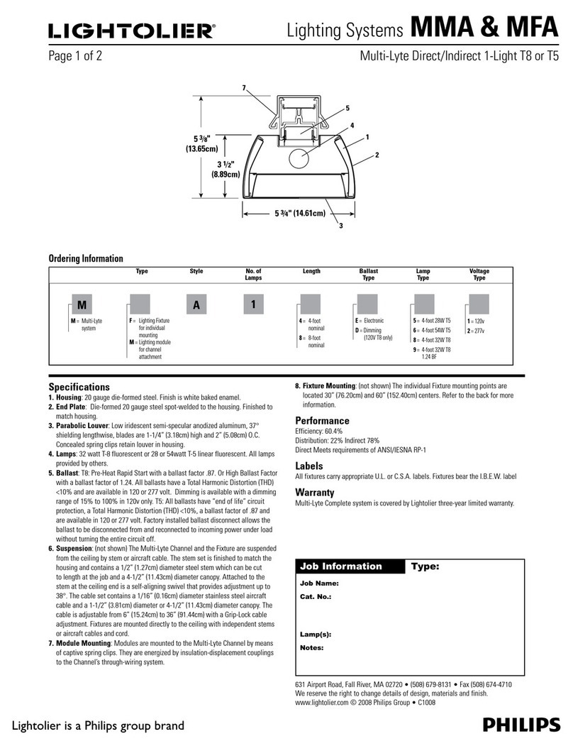 Lightolier MFA User manual Lightolier MFA User manual