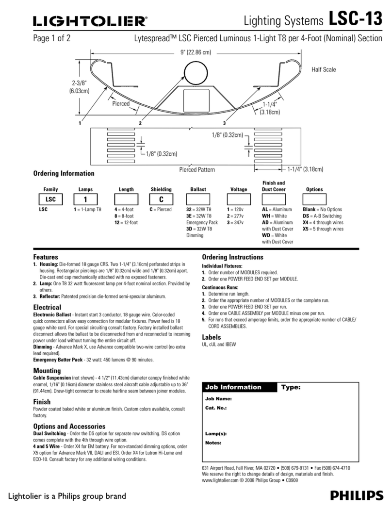 Lightolier Lighting Systems LSC-13 User manual