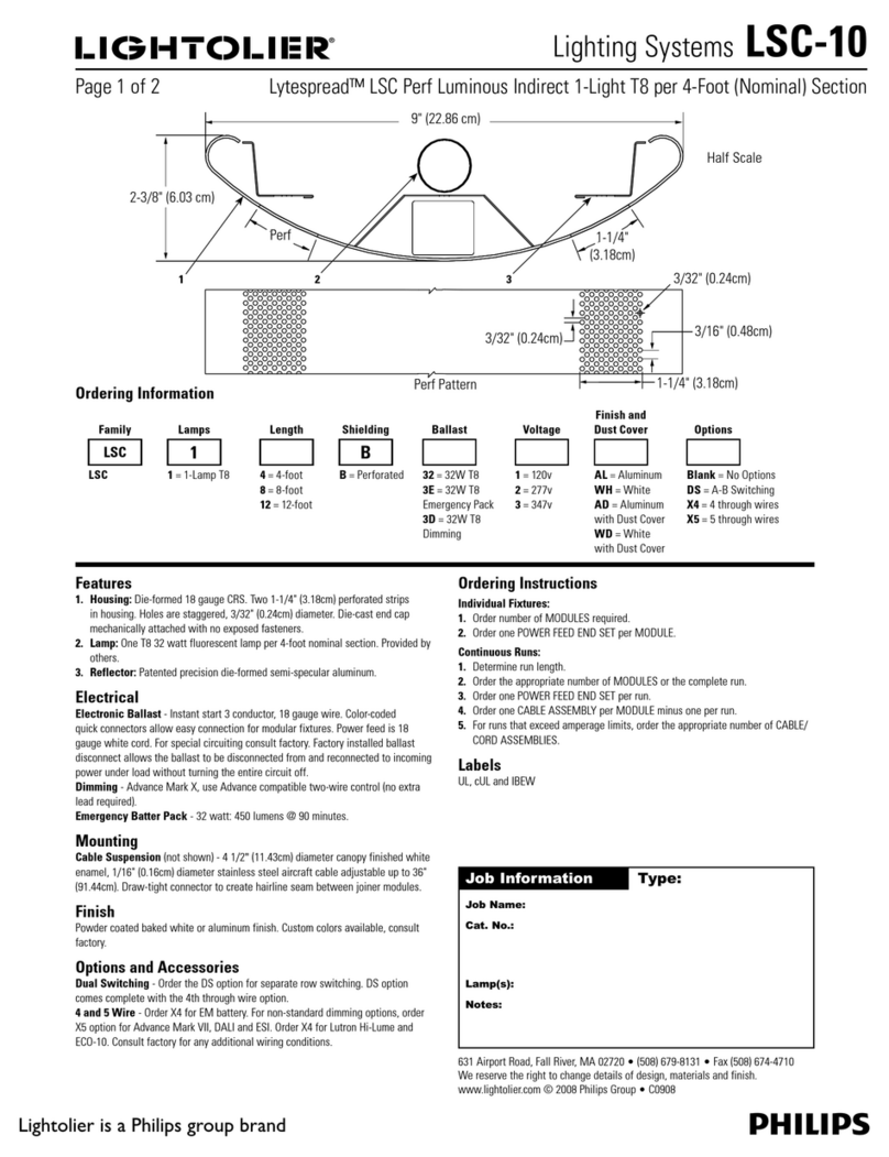 Lightolier Lighting Systems LSC-10 User manual