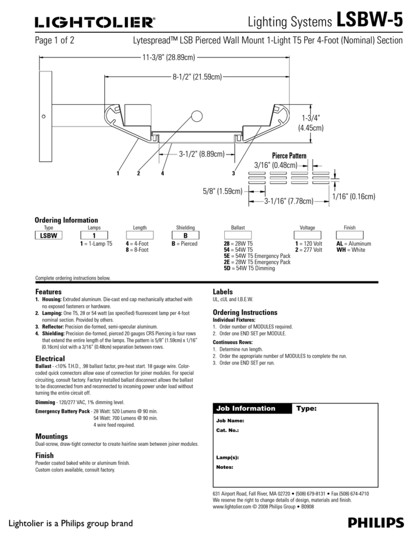 Lightolier Lighting Systems LSBW-5 User manual Lightolier Lighting Systems LSBW-5 User manual