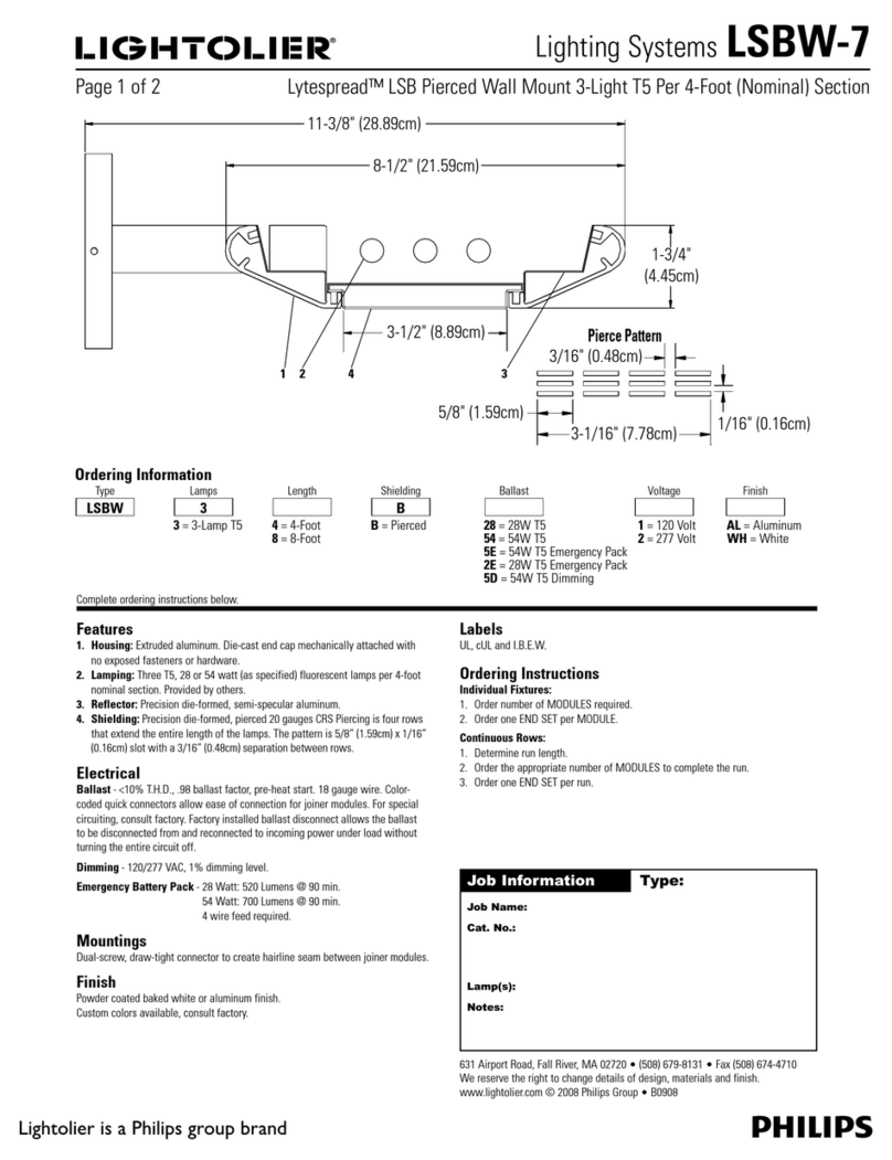 Lightolier Lighting Systems LSBW-7 User manual Lightolier Lighting Systems LSBW-7 User manual