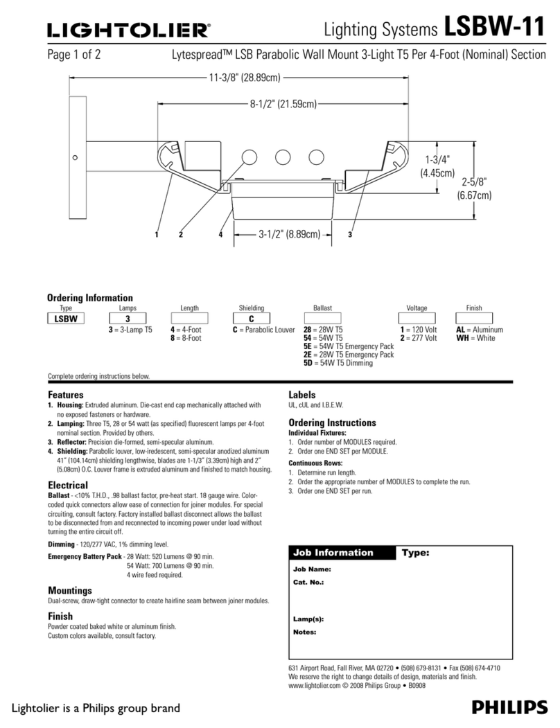 Lightolier Lighting Systems LSBW-11 User manual Lightolier Lighting Systems LSBW-11 User manual