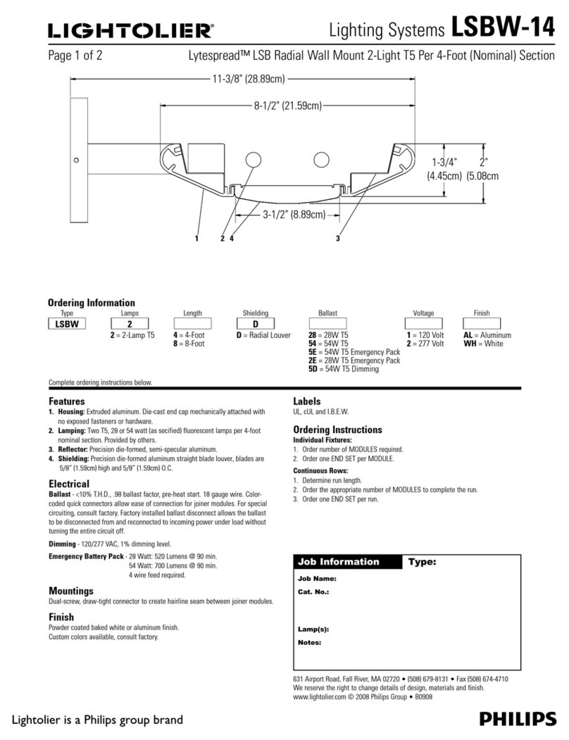 Lightolier Lighting Systems LSBW-14 User manual Lightolier Lighting Systems LSBW-14 User manual