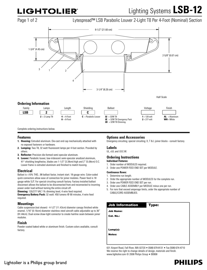 Lightolier Lighting Systems LSB-12 User manual Lightolier Lighting Systems LSB-12 User manual