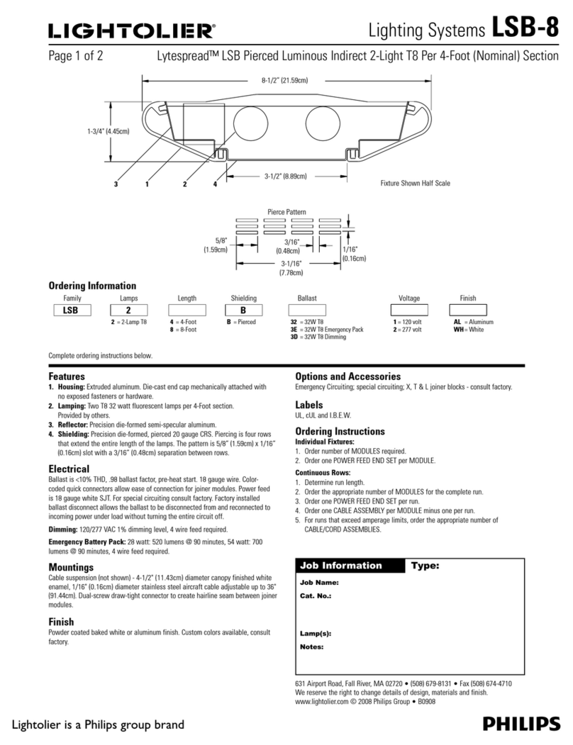 Lightolier Lighting Systems LSB-8 User manual Lightolier Lighting Systems LSB-8 User manual