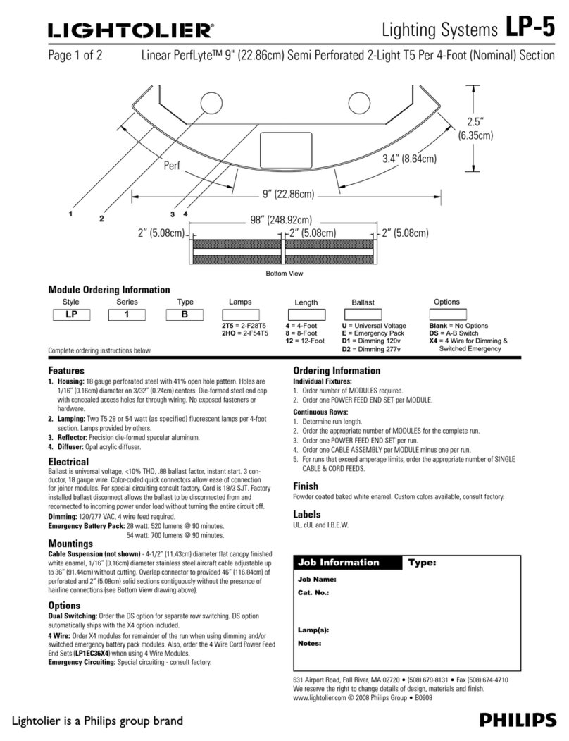 Lightolier Lighting Systems LP-5 User manual