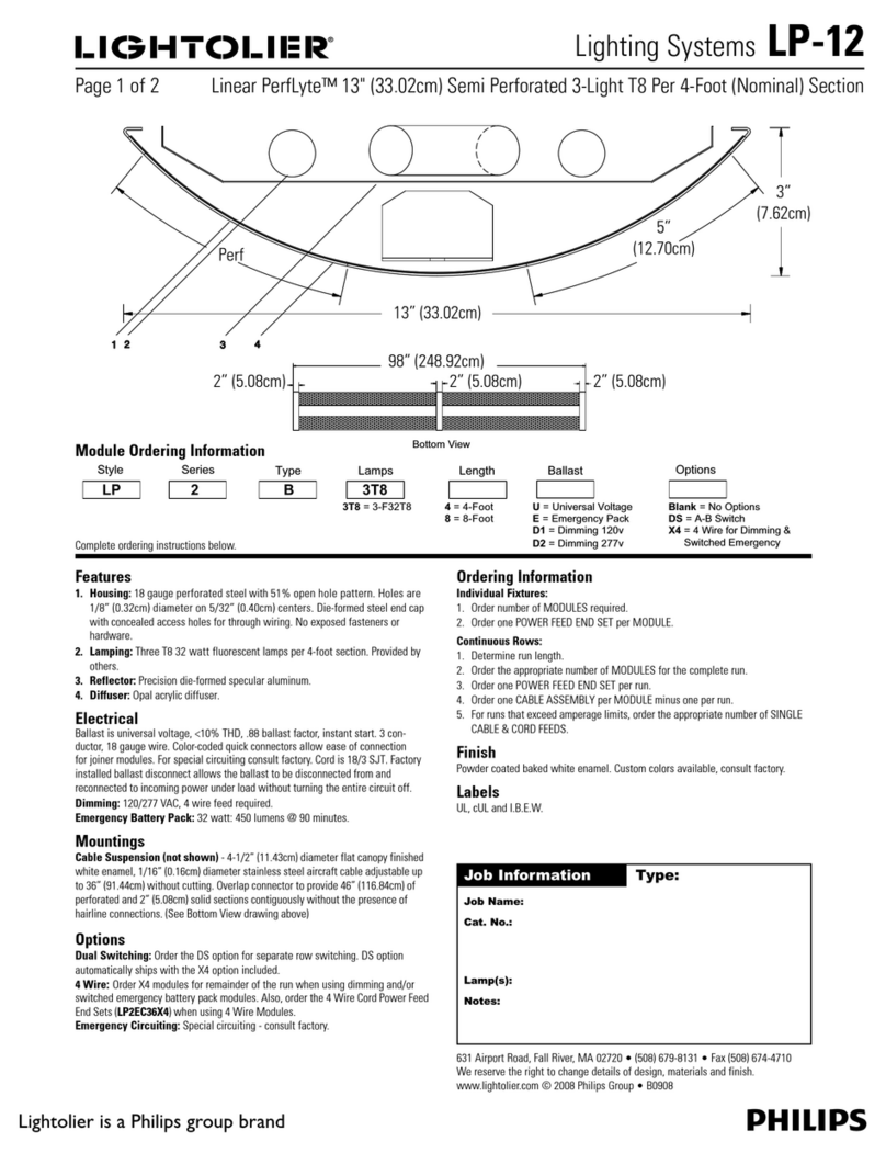 Lightolier Lighting Systems LP-12 User manual