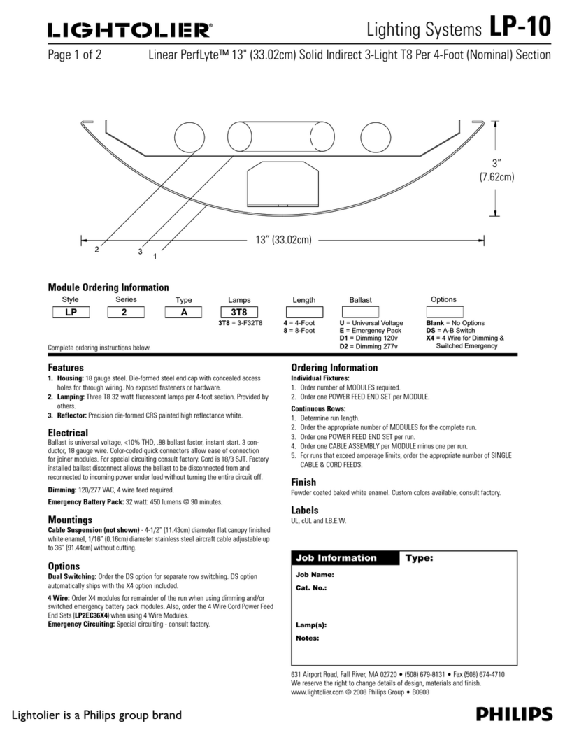 Lightolier Lighting Systems LP-10 User manual