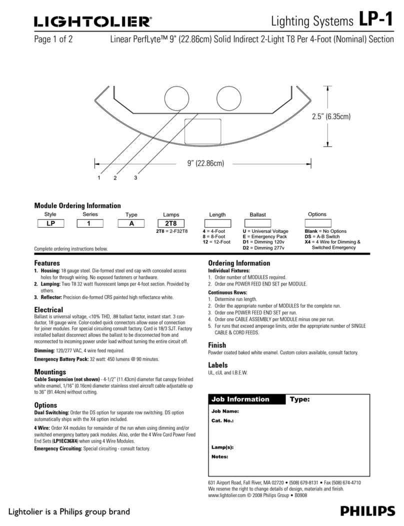 Lightolier Lighting Systems LP-1 User manual