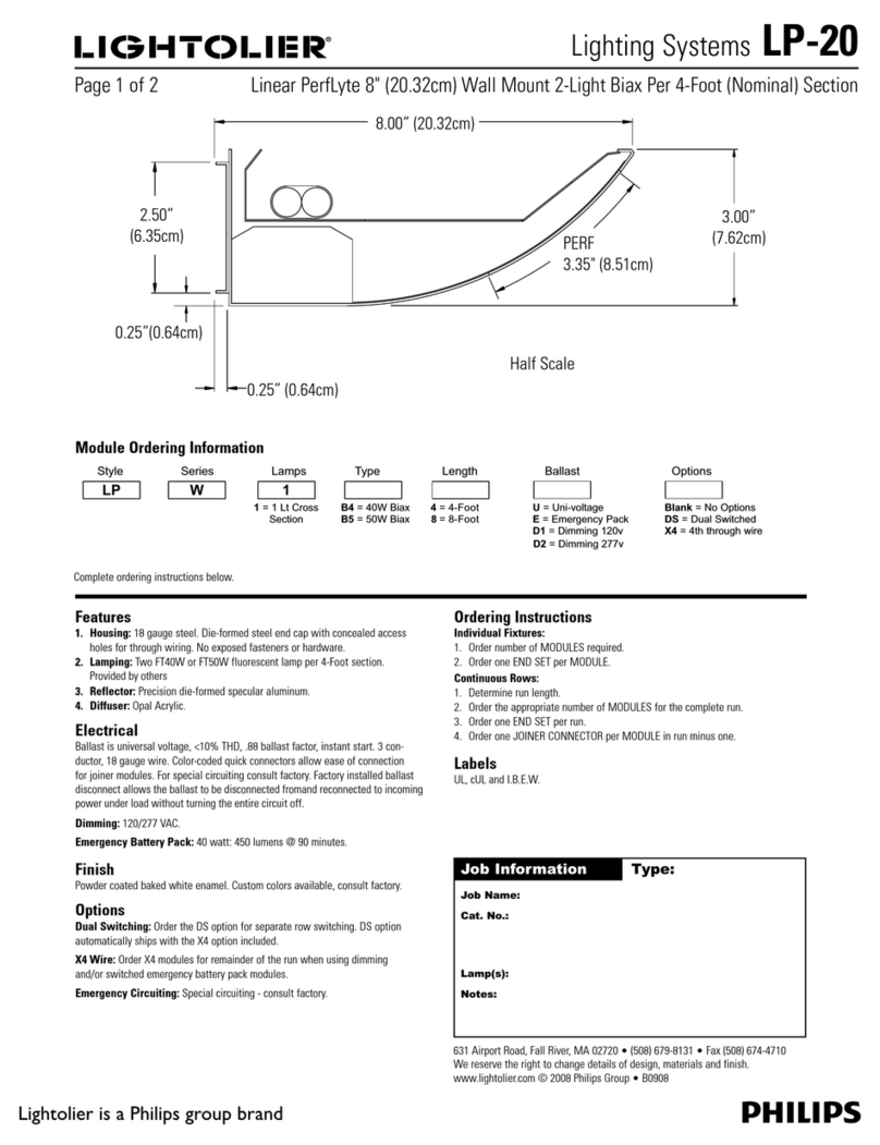 Lightolier LP-20 User manual