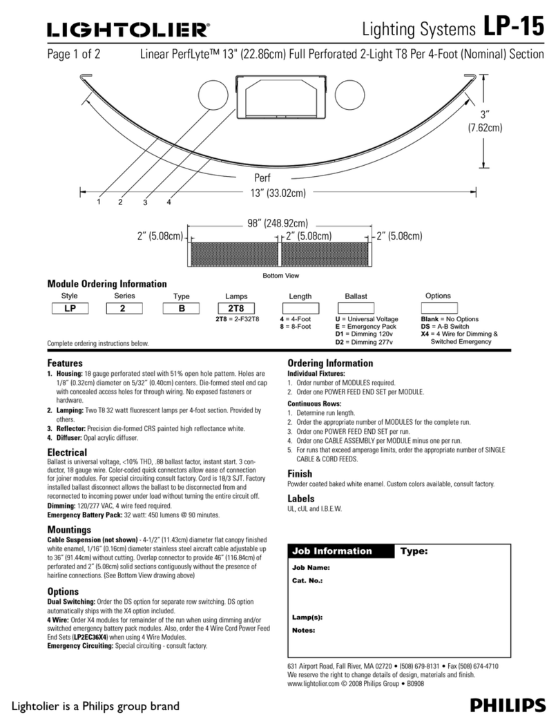 Lightolier LP-15 User manual