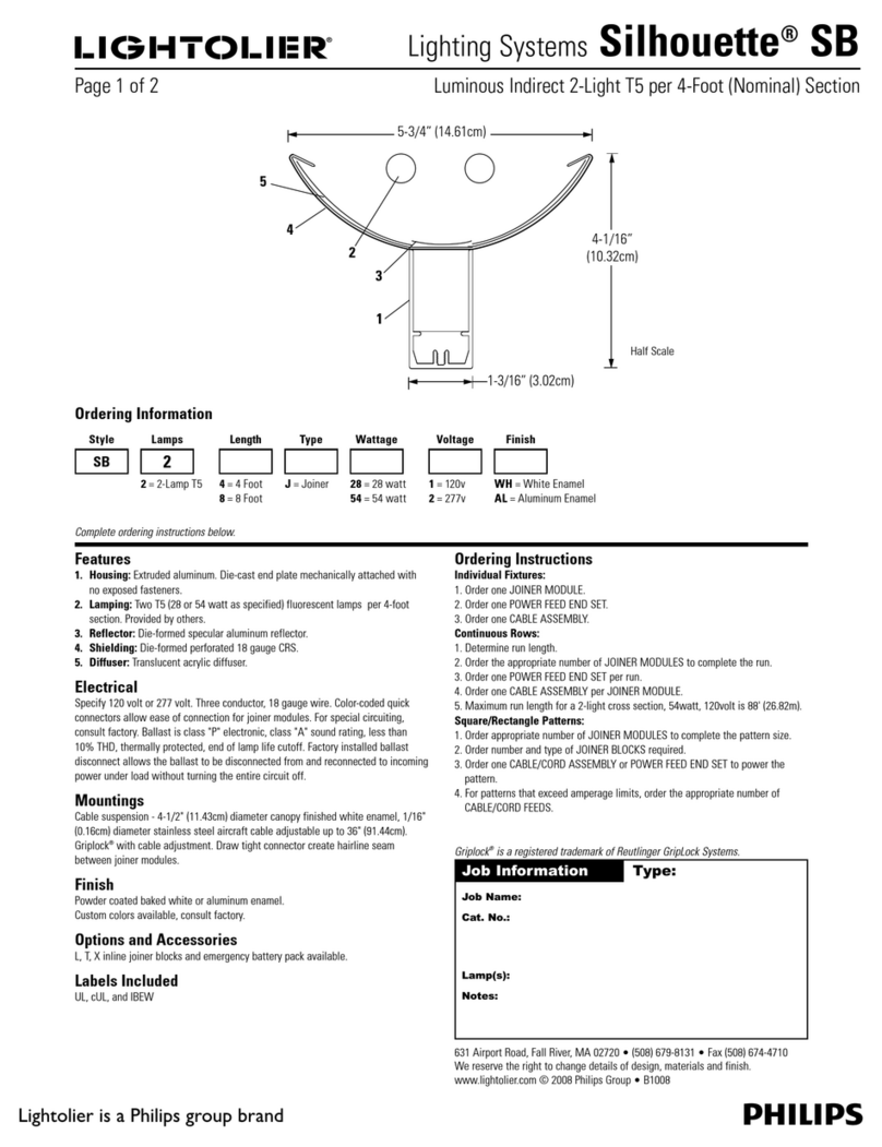 Lightolier Lighting Systems Silhouette SB User manual