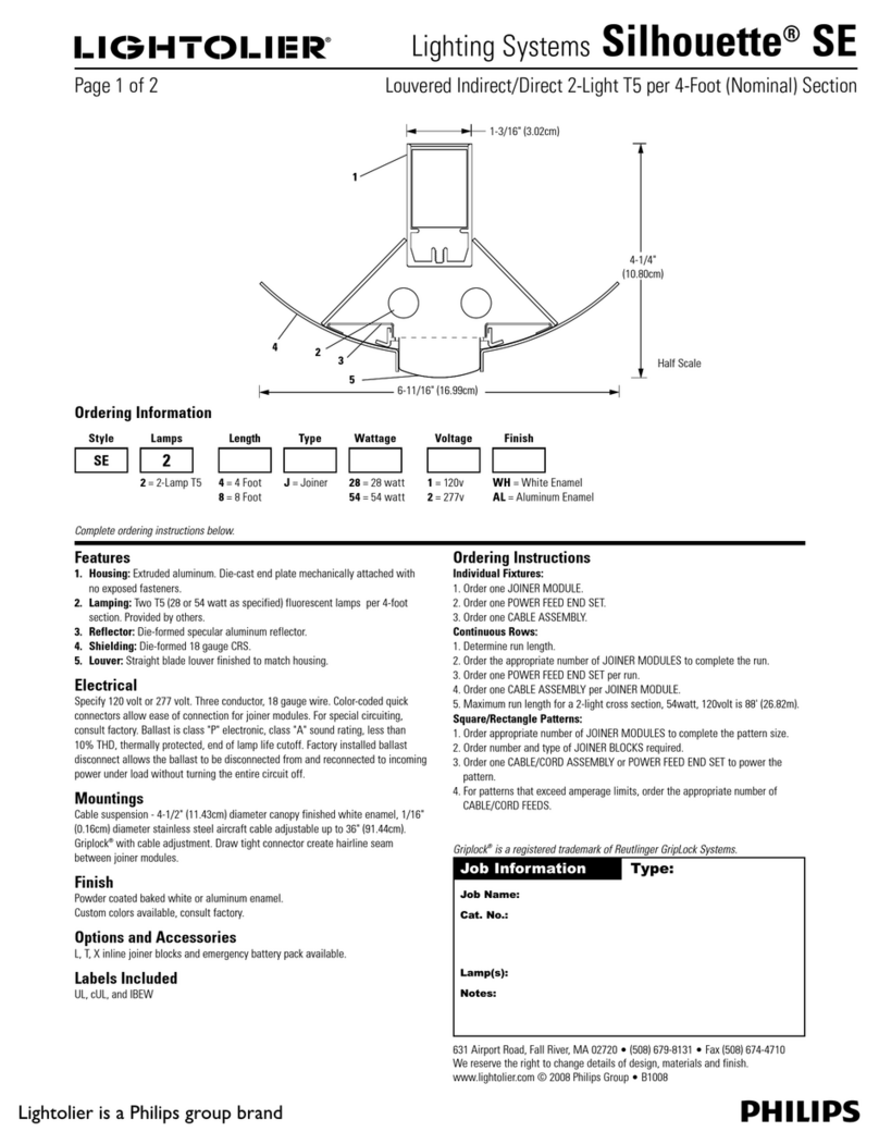 Lightolier Lighting Systems Silhouette SE User manual