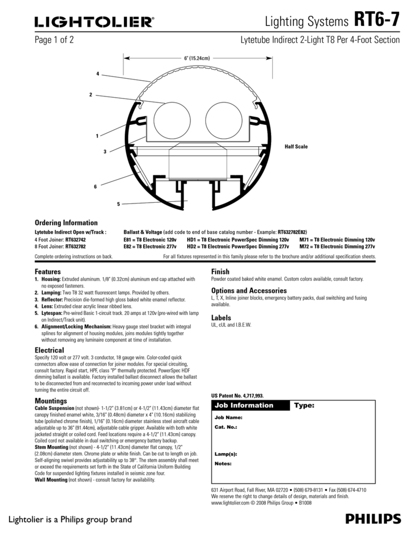 Lightolier Lighting Systems RT6-7 User manual Lightolier Lighting Systems RT6-7 User manual