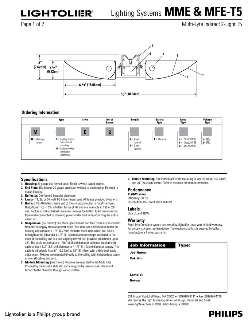 Lightolier Lighting Systems MME User manual Lightolier Lighting Systems MME User manual