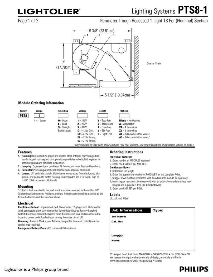 Lightolier Lighting Systems PTS8-1 User manual Lightolier Lighting Systems PTS8-1 User manual